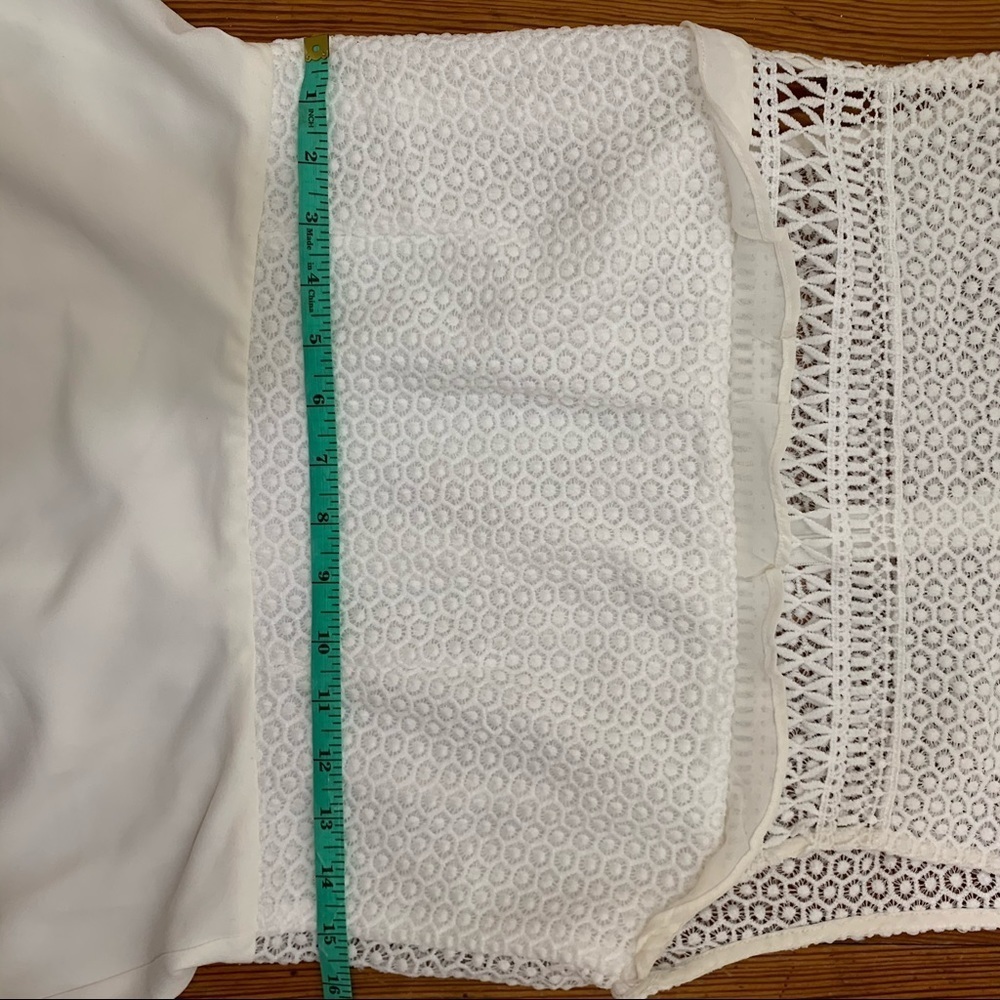 ONE ONE SIX Lace Yoke Fit & Flare White Dress - Picture 4 of 7